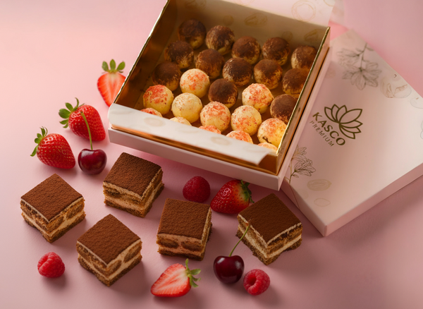 Red fruity & tiramisu truffles