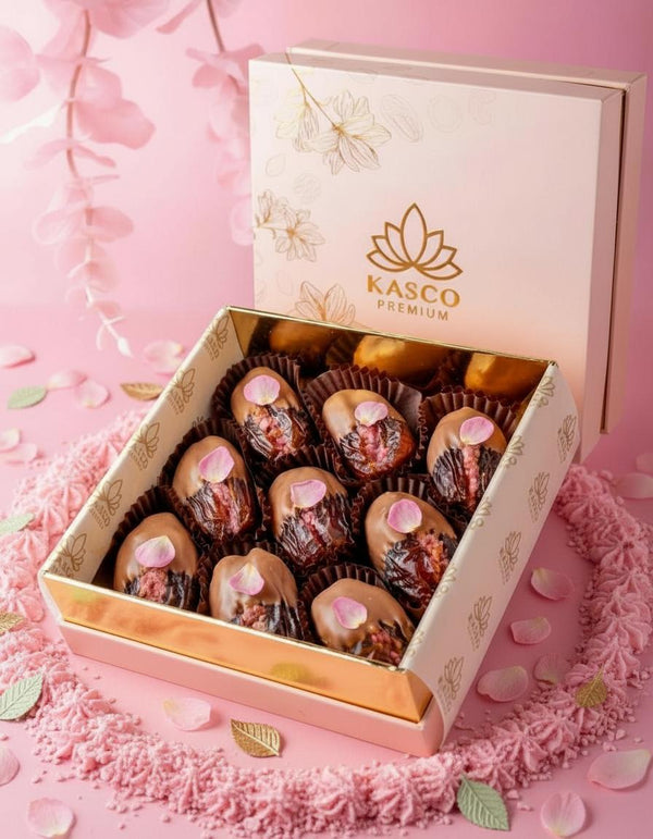 Crunchy Truffle fruity chocolate Date (with topping  Rose flower)