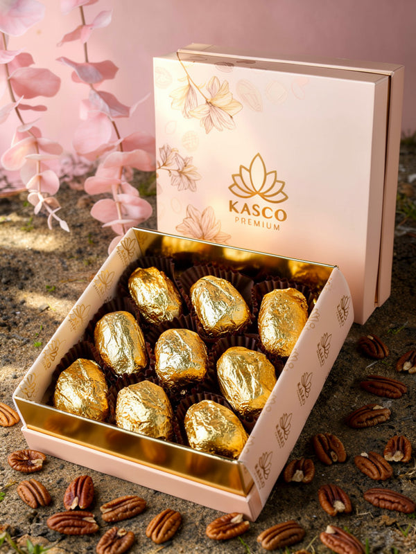 24 KARAT REAL GOLD TOPPING-CARAMELISED PECAN FILLING